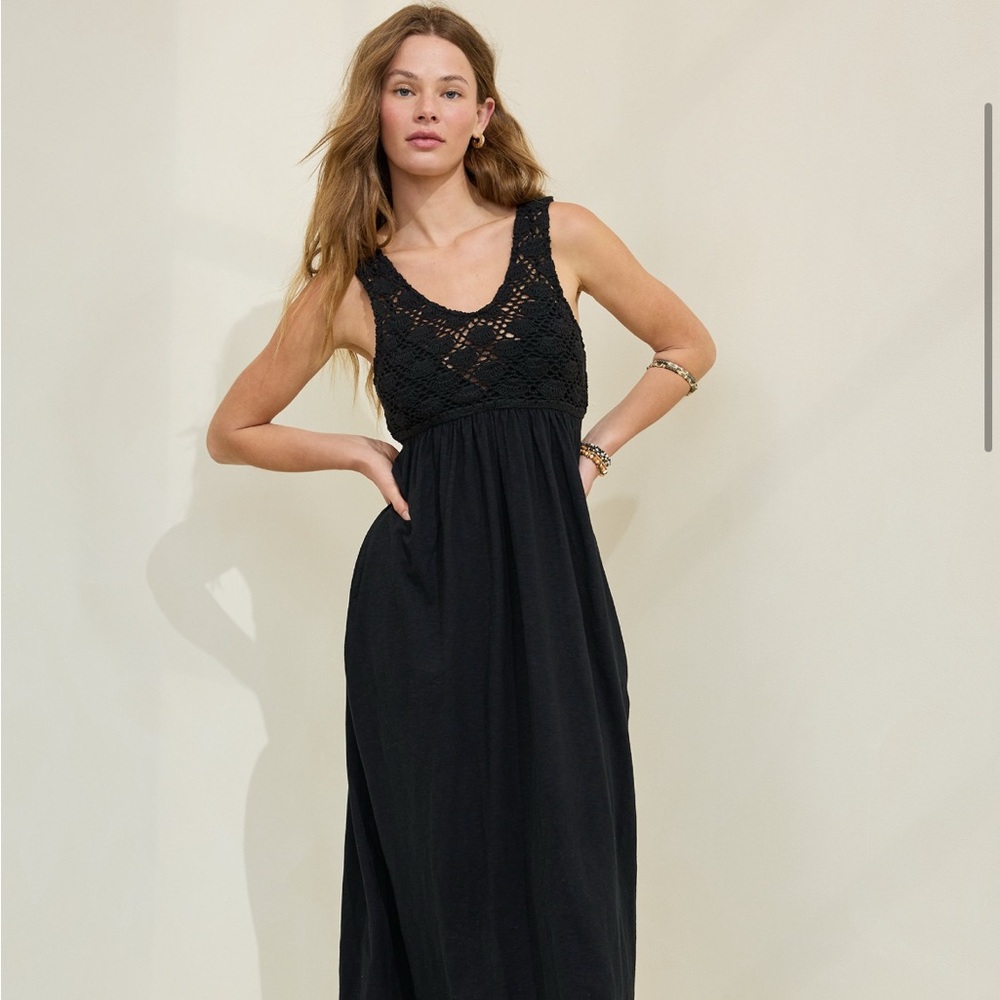 Crochet top black maxi dress Aerie
